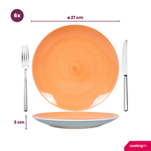 Cookinglife Juego de Vajilla Pastel Harmony 18 piezas / 6 personas - 6 platos llanos, 6 platos para desayuno y 6 platos hondos