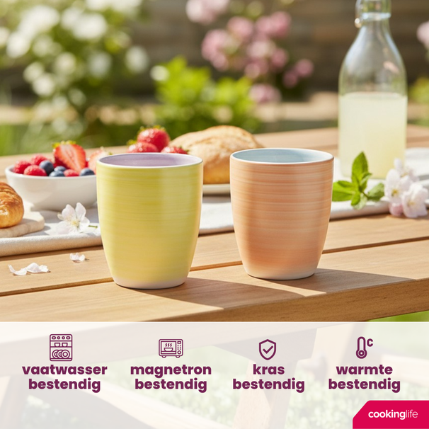 Cookinglife Vasos de Café Pastel Harmony 340 ml - 6 Piezas