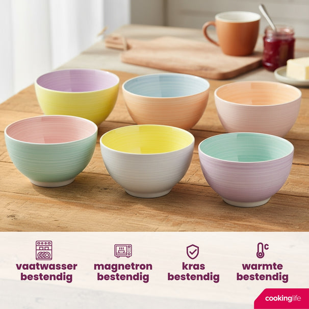 Tazones para Sopa / Cuencos Cookinglife Pastel Harmony ø 14 cm - 6 piezas