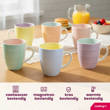 Tazas Cookinglife Pastel Harmony 340 ml - 6 piezas