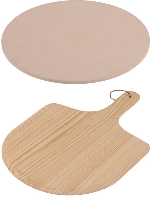 Cookinglife Set para hornear pizza Ø 33 cm - Piedra para pizza y pala para pizza