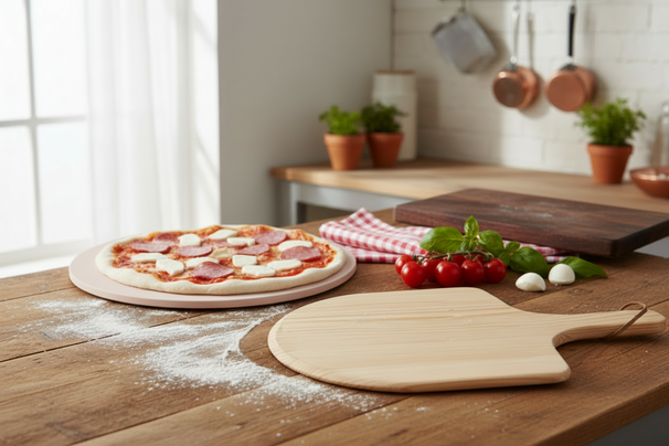 Cookinglife Set para hornear pizza Ø 33 cm - Piedra para pizza y pala para pizza