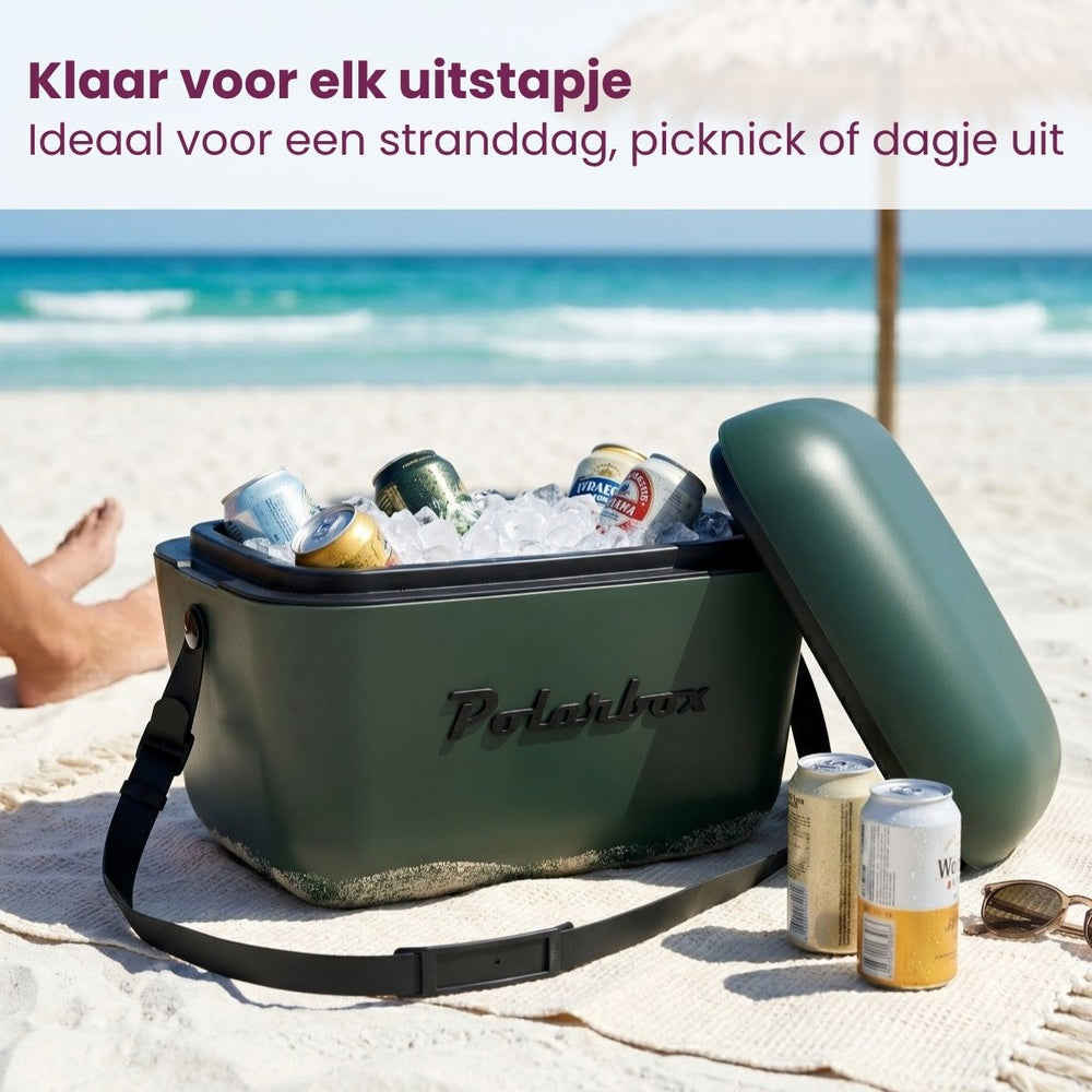 Polarbox nevera con correa - Green Forest-Black - 20 liter