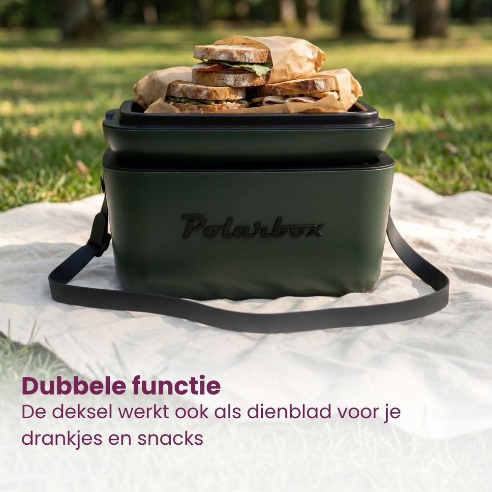 Polarbox nevera con correa - Green Forest-Black - 20 liter