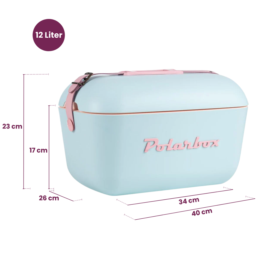 Polarbox Nevera portátil con Correa para el Hombro - Azul Claro - 12 litros