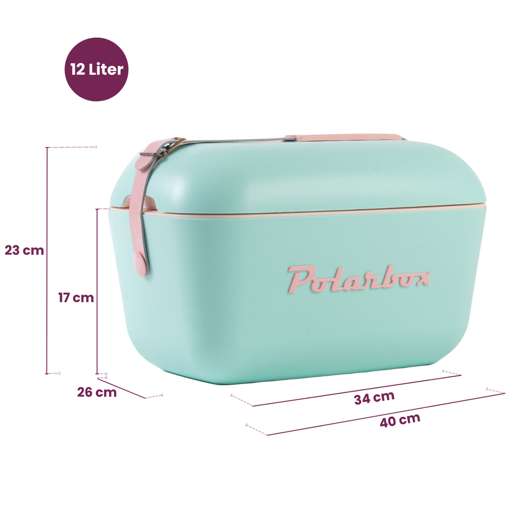 Nevera portátil Polarbox con correa para el hombro - Verde pastel - 12 litros