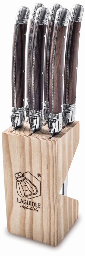 Cuchillos para steak Laguiole Style de Vie Premium Line Madera oscura - 6 piezas