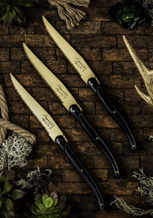 Cuchillos para steak Laguiole Style de Vie Prestige Line Oro - 6 piezas
