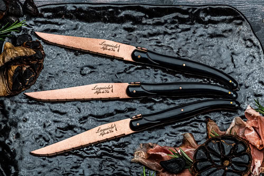 Cuchillos para steak Laguiole Style de Vie Prestige Line Cobre - 6 piezas