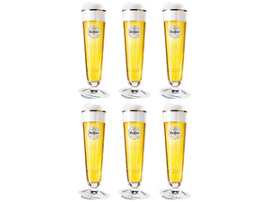 Vasos de cerveza Warsteiner con pie - 300 ml - 6 piezas