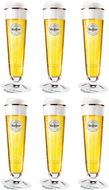 Vasos de cerveza Warsteiner con pie - 200 ml - 6 piezas