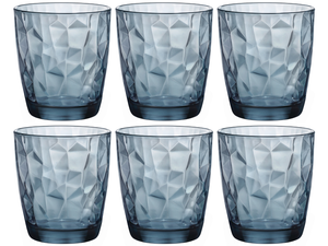 Vasos de agua Bormioli Rocco Diamond - Azul - 300 ml - 6 piezas