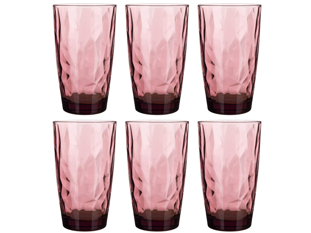 Vasos longdrink Bormioli Rocco Diamond - Púrpura - 470 ml - 6 unidades