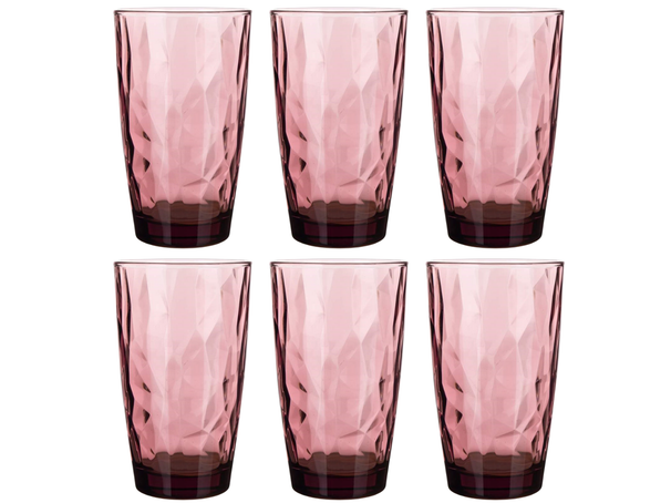 Vasos longdrink Bormioli Rocco Diamond - Púrpura - 470 ml - 6 unidades