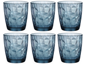 Vasos de agua Bormioli Rocco Diamond - Azul - 390 ml - 6 piezas