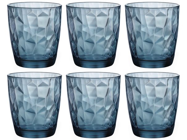Vasos de agua Bormioli Rocco Diamond - Azul - 390 ml - 6 piezas