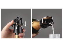 Tapón y vertedor para champán Vacu Vin - Negro