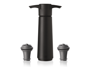 Bomba para vino con 2 tapones Vacu Vin - Conservador de vino - Negro