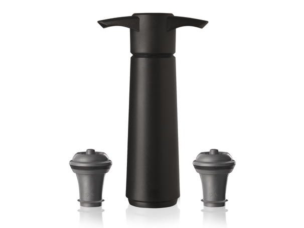 Bomba para vino con 2 tapones Vacu Vin - Conservador de vino - Negro