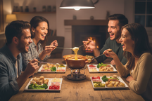 Platos Cookinglife para BBQ / Fondue / Gourmet con 5 compartimentos - 24 x 24 cm - 4 unidades