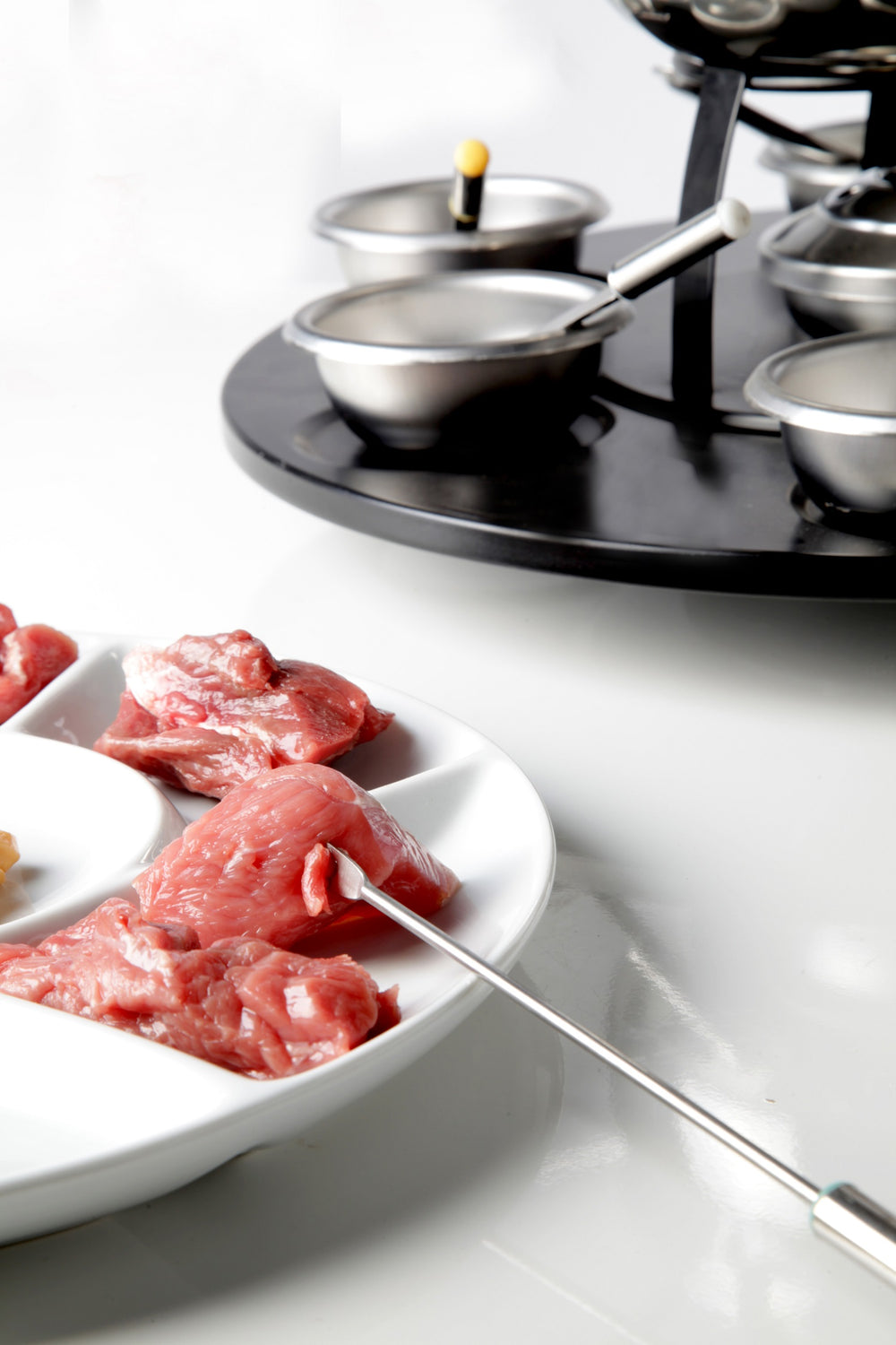 Platos para BBQ / Platos gourmet / Platos para fondue Cosy & Trendy con 6 compartimentos ø 23.5 cm - 4 unidades