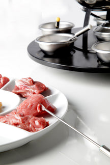 Platos para BBQ / Platos gourmet / Platos para fondue Cosy & Trendy con 6 compartimentos ø 23.5 cm - 4 unidades