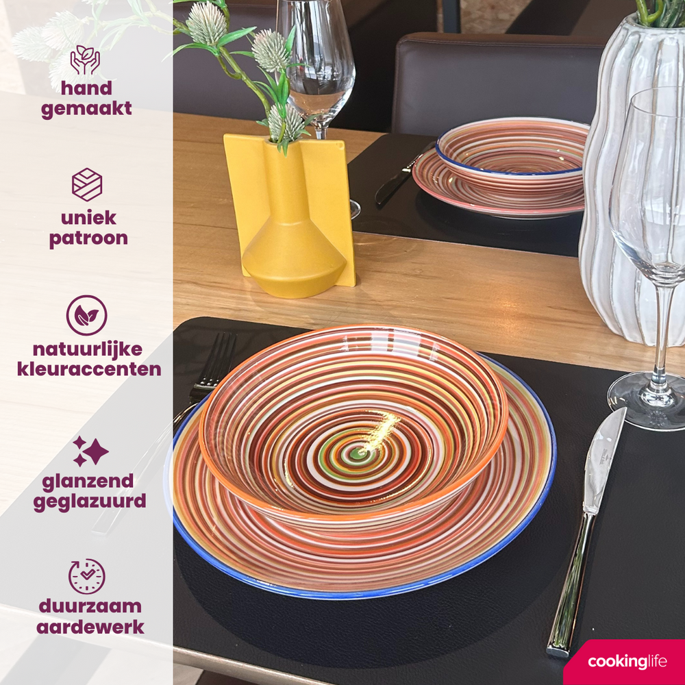 Platos Profundos / Platos para Pasta Cookinglife Rhythm & Lines ø 20 cm - 4 piezas