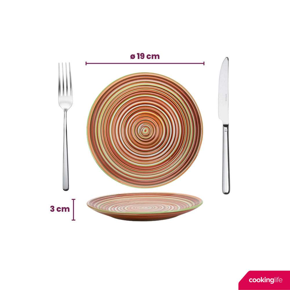 Set de Vajilla Cookinglife Rhythm & Lines 18 piezas / 6 personas - 6 platos de cena, 6 platos de desayuno y 6 platos hondos