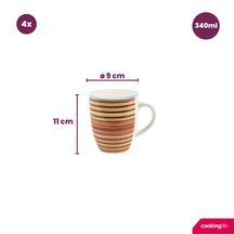 Tazas Cookinglife Rhythm & Lines 340 ml - 4 piezas