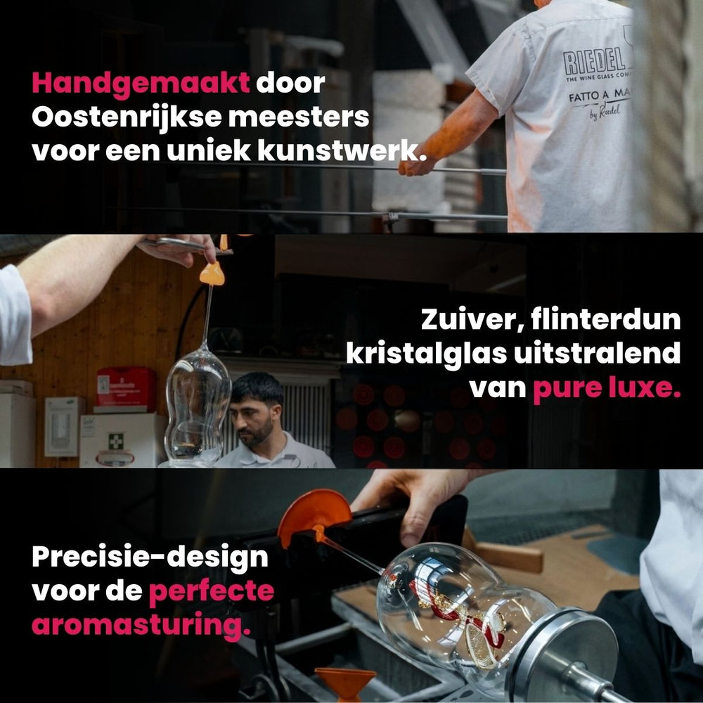 Copa de vino blanco Riedel Fatto A Mano Black Tie - Chardonnay - 660 ml