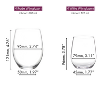 Set de copas de vino sin tallo Riedel O Wine - 620 ml - Paga 6 y lleva 8