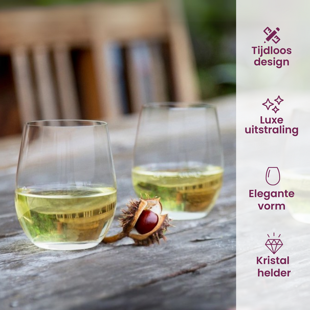 Set de copas de vino sin tallo Riedel O Wine - 620 ml - Paga 6 y lleva 8