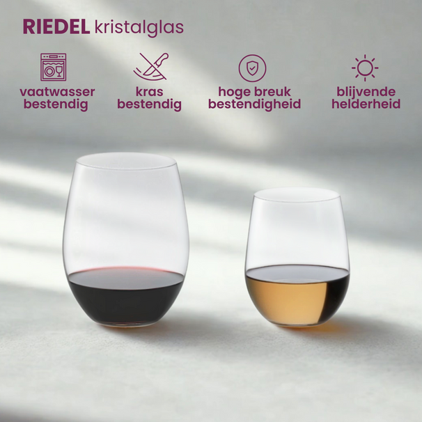 Set de copas de vino tinto Riedel O Wine - 4 unidades con decantador Syrah