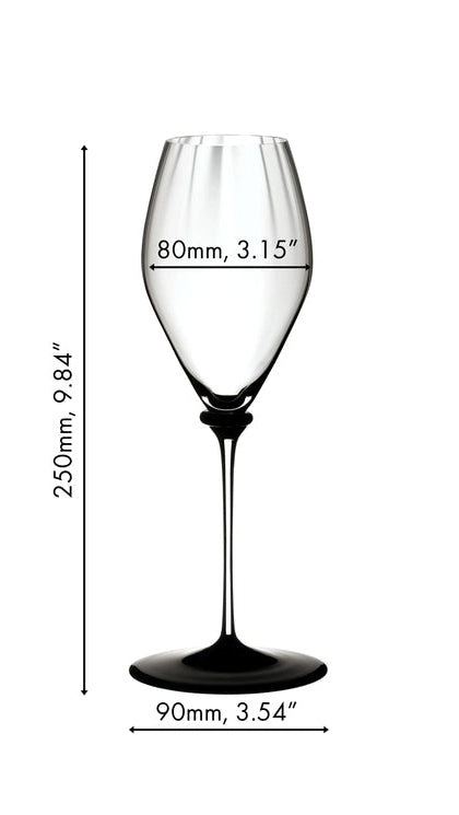 Copa de champán Riedel Fatto A Mano Performance - Base negra - 375 ml