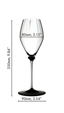Copa de champán Riedel Fatto A Mano Performance - Base negra - 375 ml