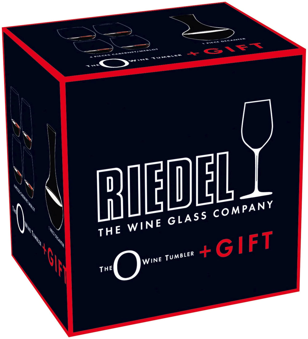 Set de copas de vino tinto Riedel O Wine - 4 unidades con decantador Syrah