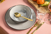 Juego de vajilla Cookinglife Nola Gris cálido 18 piezas / 6 personas - 6 platos llanos, 6 platos de desayuno y 6 cuencos