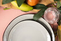 Juego de vajilla Cookinglife Nola Gris cálido 18 piezas / 6 personas - 6 platos llanos, 6 platos de desayuno y 6 cuencos