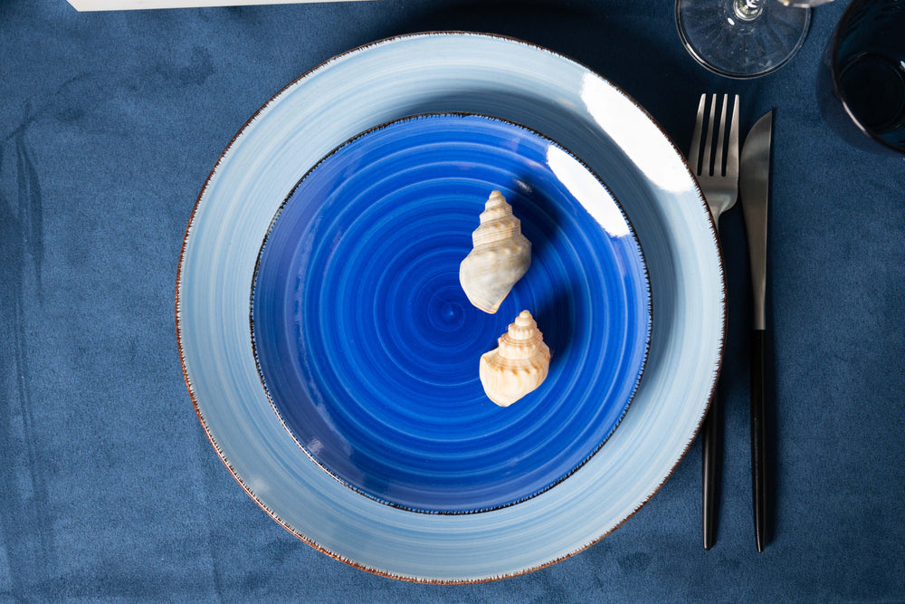Platos para cena Delice azul ø 26,5 cm - 6 piezas Cookinglife