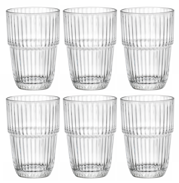 Bormioli Rocco Vasos Longdrink Apilables - Vasos de agua - Barshine - 380 ml - 6 unidades
