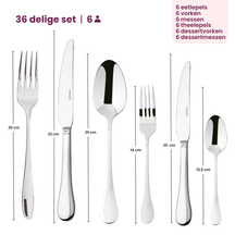 Sambonet Set de cubiertos Bloom - acero inoxidable - Monoblock - 36 piezas / 6 personas