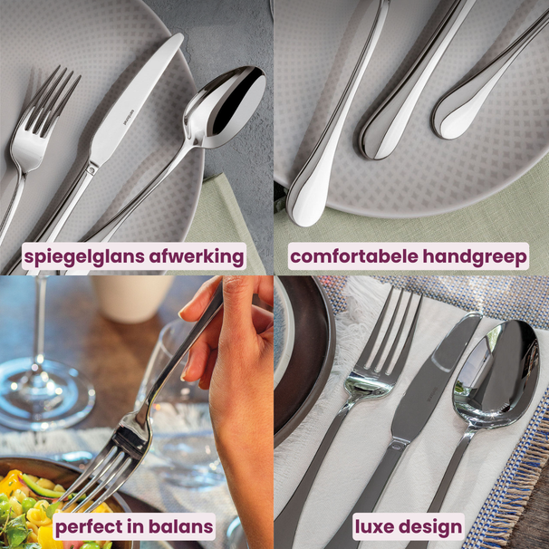 Sambonet Set de cubiertos Bloom - acero inoxidable - Monoblock - 36 piezas / 6 personas