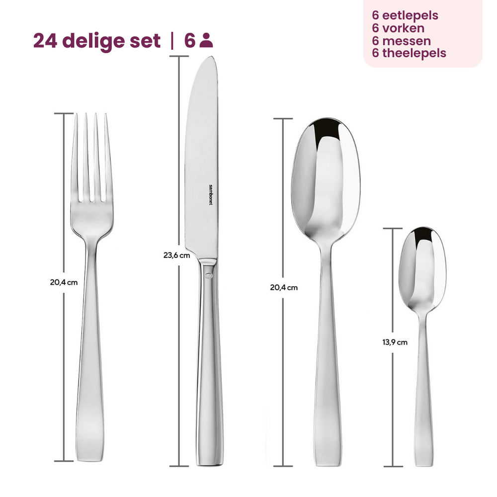 Sambonet Set de cubiertos Flat - Cobre - 24 piezas / 6 personas