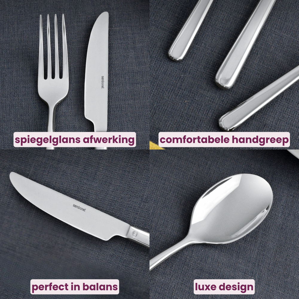 Sambonet Set de cubiertos Linear - Negro - 24 piezas / 6 personas