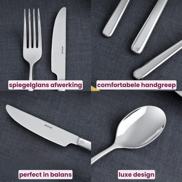 Sambonet Set de cubiertos Linear - Negro - 24 piezas / 6 personas