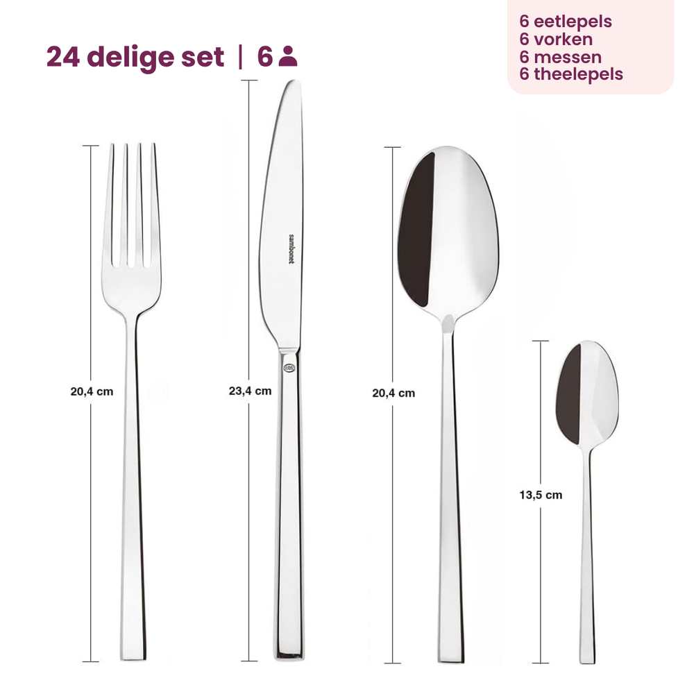 Sambonet Set de cubiertos Rock - Cobre - 24 piezas / 6 personas
