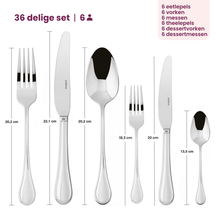 Sambonet Set de cubiertos Royal - RVS - 36 piezas / 6 personas