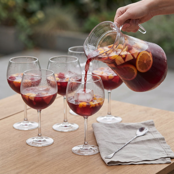 Set de sangría Jarra 1.6 litros + Vasos para sangría 700 ml - 6 piezas
