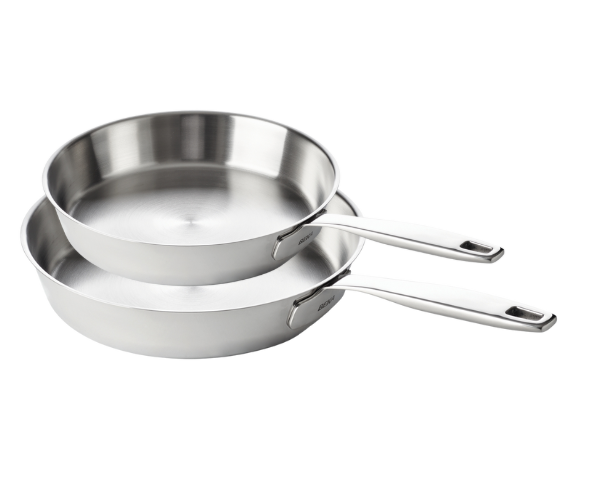 Set de sartenes Beka Maestro de acero inoxidable 2 piezas ø 24 y 28 cm - apto para todas las fuentes de calor - sin revestimiento antiadherente