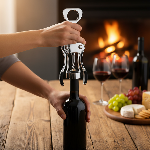 Sacacorchos de palanca con abridor de botellas Cookinglife